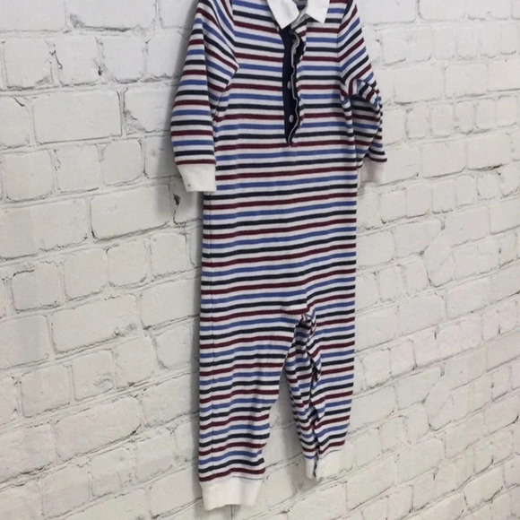 Janie & Jack 12-18M Striped Button Long Sleeve Romper - Picture 5 of 8
